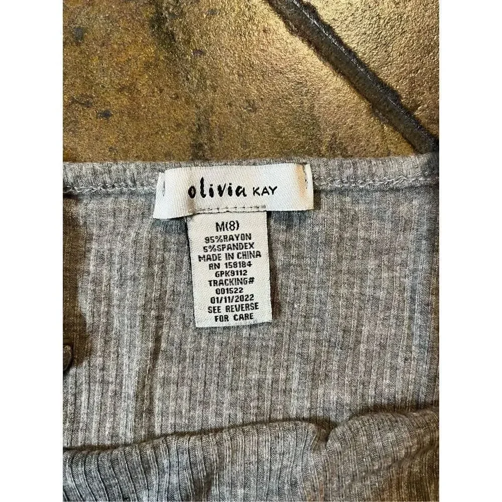 Olivia Kay Girls Gray Sunflower Dress Size M (8)